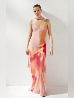 Zara Floral Slip Maxi Dress